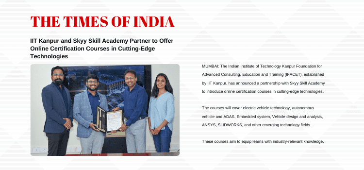 SkyySkill Academy and IFACET IIT Kanpur collaborate to co-create and deliver cutting-edge technology courses,  featured on The Times of India